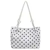 Bolsa Grande para o Trabalho Feminina 2026 Novo Estilo Moda Coreana Fofa Bolsa Tote de Bolinhas Simples Versátil Bolsa de Ombro