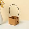 Caja de papel kraft para carne al por mayor caja portátil gruesa impermeable para ramo de flores en maceta caja cuadrada mini para arreglo floral