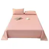 Lençol de Cama Espesso Escovado 100% Algodão Puro para Outono e Inverno Peça Única Colcha de Dormitório 100% Algodão Cor Sólida Fronha de Inverno Conjunto de Três Peças