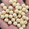 Diente Amarillo Imitación Cera de Abeja Cuentas Redondas Cuentas Sueltas Resina Blanco Hueso Cuentas Sueltas Pulsera DIY Collar Accesorios de Joyería Cuentas Venta al por Mayor