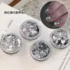 Joia para Nail Art de Lantejoula Estrela Prateada Mistura Grande e Pequena Estrela de Cinco Pontas Coração Redondo Bolinhas Adesivo Decorativo para Unhas