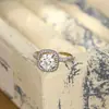 Anillo Abierto Cuadrado de Circonita Bicolor Electrochapado de Diseño Simple Nuevo para Mujer Estilo Japonés y Coreano Regalo Versátil para Novia Anillo