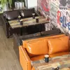 Sostenedor de tarjetas para tienda de té con leche taburete de sofá cafetería sencilla tienda de postres restaurante temático bar de música para cenar tarjetero de bolsa suave de pared