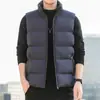 Chaleco de Algodón con Plumas para Hombre Estilo Coreano Tendencia Otoño e Invierno Chaqueta Chaleco Cálido Oversize con Cuello Alto