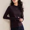 Camiseta Base de Cuello Medio para Mujer, Nuevo Top de Primavera Ajustado Otoño 2026, Camiseta Elegante de Alta Gama para Abrigo, Top Trendy para Llevar por Debajo