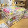 Material de cuentas almacenamiento de cuentas en caja sueltas cuentas de arroz caja acrílica cajón de accesorios sustituto transparente