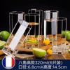 Taza de agua recta transparente de vidrio lemeiya para el hogar resistente al calor a prueba de explosiones taza de té taza de jugo taza de bebida 6 juegos