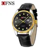 Reloj de Pulsera de Cuarzo OFNS de Moda con Esfera Grande para Hombre de Negocios con Calendario, Reloj Casual Simple para Mujer Luminoso Impermeable