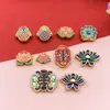 Cuentas de loto cloisonné de aceite de oro antiguo Pulsera DIY Broche de cuentas Accesorios de borla para ropa Cuentas sueltas