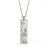 Collar Colgante Cuadrado con Incrustaciones de Diamantes del Zodiaco Doce Constelaciones Estilo Vintage Popular Europeo y Americano para Mujer, Joyería de Acero de Titanio Dorado de 18 Quilates