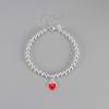 Pulsera de Corazón de Amor para Mujer, Temperamento Simple, Combinación con Todo, Pequeña Fresca, Cuentas Ligeras, Moda Diaria, Cadena de Cuentas Redondas, Sentido de Alta Gama