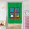 Cortina de Puerta de Dibujos Animados para Uso Doméstico, Cortina Divisoria de Dormitorio, Cortina Divisoria de Cocina y Baño, Cortina de Tela sin Taladro, Media Cortina