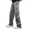 Jeans Retro Americanos para Hombre, Nueva Marca de Moda 2026, Pantalones Anchos Versátiles Casuales Rectos Sueltos Desgastados