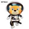 Balão de Alumínio Foguete Nave Espacial Astronauta Tema de Anime Aniversário Infantil Layout Sci-Fi Balão Decorativo