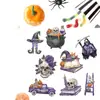 Cruzamento de Fronteiras Logo Bbto Bruxa de Halloween Caveira Abóbora Escada Pátio de Casa Escritório Pingente Decorativo de Madeira