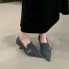 2026 Principios de Primavera Nuevo Estilo Tacones de Aguja Puntiagudos Zapatos de Tacón Alto Felpa Cálida Sin Cordones Moda Otoño e Invierno Zapatos de Tacón para Viajar Zapatos de Mujer