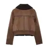 Jaqueta Casaco Feminino Manga Longa Dupla Face Atmosfera Maillard Inverno Novo Espessado Quente Solto Casual Top