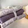 Juego de Cuatro Piezas de Gasa Grado A Materno e Infantil, Sábana Bajera y Funda Nórdica de Gasa de Doble Capa de Algodón Puro, Juego de Tres/Cuatro Piezas para Cama Individual/Doble