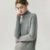Suéter de Cashmere Macio e Aconchegante com Ombro Raglã para Mulheres, Outono e Inverno 2026, Tricô Gola Alta, Cor Sólida, Caimento Solto, Suéter Emagrecedor