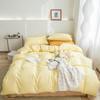 Nuevo Estilo Algodón Lavado Color Sólido Juego de Cuatro Piezas Estilo ins Lijado Cama Dormitorio Estudiantil Textil para el Hogar Simple