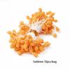 Flor Artificial Naranja Centro de Flor de Espuma Estambres de Doble Punta Fruta Hecho a Mano DIY Horquilla Accesorios para el Cabello Material para Accesorios Venta Caliente