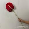 Flor artificial de una sola rama 3D, gran palma roja, tacto de cinta, fábrica al por mayor, decoración de bodas, hoteles, flores, transmisión en vivo