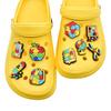 Zuecos para niños de la serie Autismo de gran venta transfronteriza, hebilla decorativa de PVC pegamento suave, flor para zapato removible DIY, hebilla para zapato