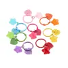 Llavero de Etiqueta Transparente de Gelatina Colorida con Forma de Estrella y Corazón, Materiales de Accesorios con Colgantes de Cuentas Hechos a Mano para DIY