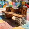 Banco de Asiento de Paisaje de Jardín de Calle Comercial de Plaza Exterior Silla Creativa de Acero Inoxidable de Forma Irregular para Sillas Públicas de Ocio para Centros Comerciales