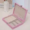 Caja de Joyería Multifuncional Transfronteriza para Pendientes, Aretes, Collares y Accesorios Caja de Regalo de Almacenamiento Caja de Joyería de Cuero PU de Una Sola Capa al por Mayor