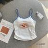 Camisola bardoamine estampada de chica guapa para mujer con copa fija, sexy, corta de espalda, delgada, exterior, sin mangas