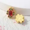 Cuentas Estilo Antiguo Chapadas en Oro~Incrustadas con Perlas de Imitación de Jade, Cuentas Espaciadoras, Cuentas Sueltas, Flor Morada Pulsera DIY, Collar, Materiales para Cuentas, Accesorios