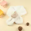 Bufanda para Niños Otoño e Invierno 2022 Oso de Dibujos Animados Relleno Piel Sintética de Conejo Engrosada Bufanda para Niños y Adultos Cubre Cuello para Bebé