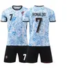 Camisa de Futebol de Portugal 2024 Fora de Casa Nº. 7 C. Ronaldo Não. 8 B. Fernandes Não. 17 Conjunto de Camisa da Copa Europeia Leão Edição Transfronteiriça Estampado