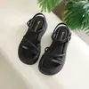 Sandalias Mocasín de Media Caña Nuevas para Mujer Personalizadas0513 Verano 2025 Negras Zapatillas de Tacón Alto Zapatos Casuales para Mujer Transparentes que Aumentan la Altura