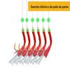 Branco corda anzol camarão pele biônica luminosa vermelha pele lantejoulas anzol anzol bico Luya isca peixe pele falsa isca mar pesca Taobao