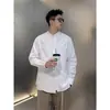 Nova Estilo Primavera e Outono Simples, Elegante e Leve Camisa de Manga Longa com Gola Alta para Homens, Camisa Casual Popular Slim para Homens