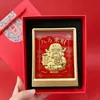 Colgante redondo bañado en oro juego de caja de regalo múltiples patrones disponibles recuerdo para festivales y viajes con coche regalo para actividades llavero colgante