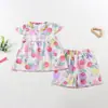 Conjunto de Ropa de Casa de Dibujos Animados para Niños Estilo Verano 2026, Ropa de Aire Acondicionado de Manga Corta para Niños y Niñas, Conjunto de Dos Piezas de Pijama Transpirable
