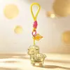 Llavero del Año de la Oveja, recuerdo de Año Nuevo, colgante de llavero dorado, adorno de oro puro 999, pequeño regalo para compañías de seguros y bancos