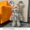Urso Mosaico Chão Tendência Legal Sala de Estar Chão Grande Resina Armário de TV Decoração de Casa Boneco de Chão