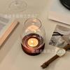 Estilo retro transparente Zen retro estilo casero pantalla de lámpara a prueba de viento decoración estilo chino cena a la luz de las velas portavelas redondo de vidrio