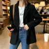Chaqueta de Traje Botonada Estilo Británico para Mujer Primavera Otoño Venta al por Mayor Transfronteriza Holgada Versátil Top de Longitud Media Traje Pequeño Casual