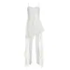Vestido de Tirantes con Volantes Estilo Lujuria Pura para Mujer Verano Nuevo Slim Cintura Alta Corto Delante y Largo Detrás Vestido Irregular