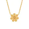 Colar de Margarida Dourada Minimalista Ins Fashion Estilo Coreano para Mulheres, Corrente de Clavícula de Luxo Leve de Nicho Joia Atacado
