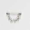 Novos Piercings de Mamilo em Formato de Folha com Pedras de Diamante, Joias Populares Europeias e Americanas para Piercing, Piercings de Mamilo para Atacado, Joias para Piercing de Peito