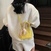Bolsa Carteiro Concha com Lenço de Seda Estampa Lichia para Mulheres 2025 Primavera e Verão Novo Estilo Moda Roupa de Trabalho Diária Bolsa Transversal de Ombro Único