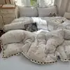 Juego de cuatro piezas estilo francés de encaje de algodón completo tipo A ins jacquard estilo coreano estilo princesa sábana de algodón puro funda de edredón dormitorio tres piezas