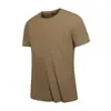 Camiseta Sin Costuras de Nylon Spandex Estilo Nuevo Seda de Hielo para Hombre Verano Nueva Elástica de Manga Corta Secado Rápido Transpirable Top Deportivo