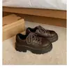 Versión de Piel de Vaca de Zapatos Individuales Versátiles de Encaje Estilo Británico Clásico con Punta Redonda, Zapatos de Cuero Derby de Tacón Bajo para Mujer, Piel Genuina, Primavera y Otoño